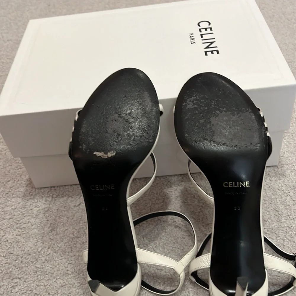 Celine size 38 (8us) beautiful white and black feathered sides. - Picture 9 of 11